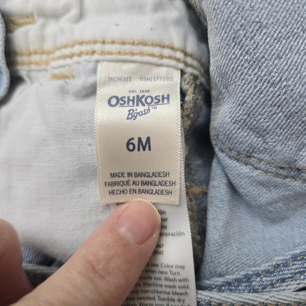 OshKosh B'gosh Vintage Denim Overalls Infant Size 6 Month